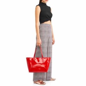 Kendall Kylie Red Faux Large Tote Bag Purse